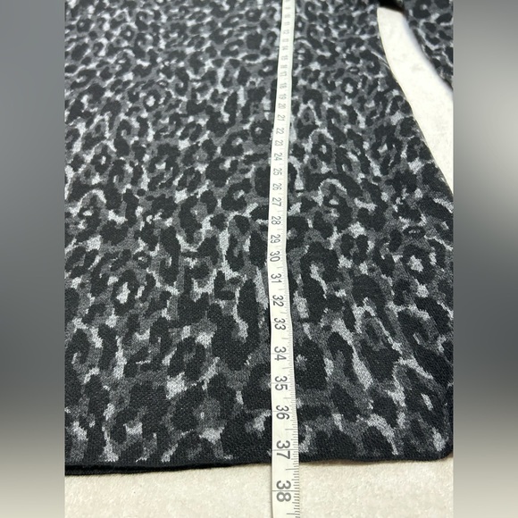 Chiaramente NWT Gray Leopard Print Wool Blend Longsleeve Mini Dress size L - Picture 9 of 12